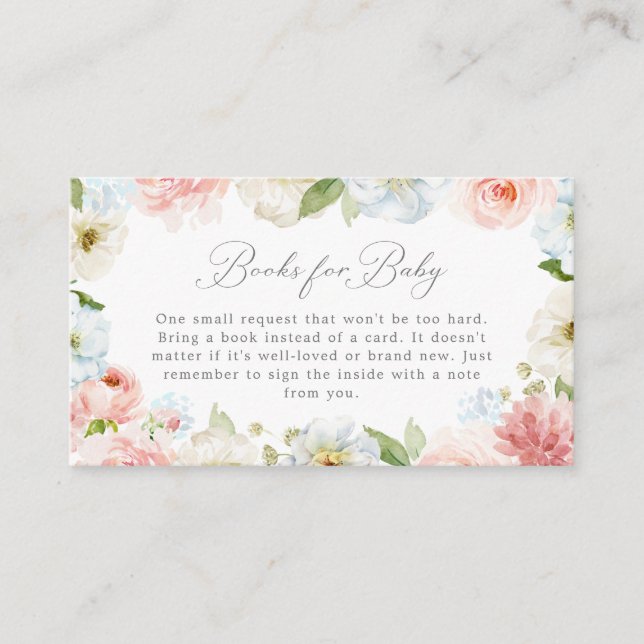 Carte D'accompagnement Genre Reveal Floral Livres pour Baby Card (Devant)