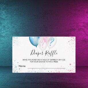 Carte D'accompagnement Genre révéler bleu rose fête diaper billet de tomb