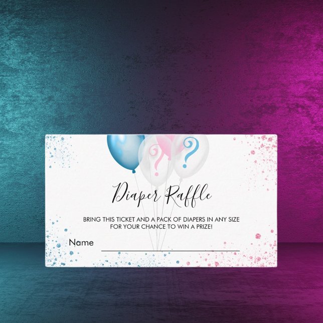 Carte D'accompagnement Genre révéler bleu rose fête diaper billet de tomb (Créateur téléchargé)