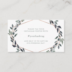 Carte D'accompagnement Geo vert   Hashtag Rose Gold Mariage