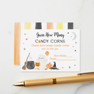Carte D'accompagnement Ghost Halloween Devinez combien de bonbons Corns j
