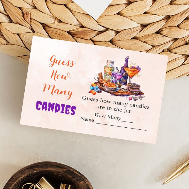 Carte D'accompagnement Ghost Halloween Devinez Combien De Candies Jeu (Créateur téléchargé)