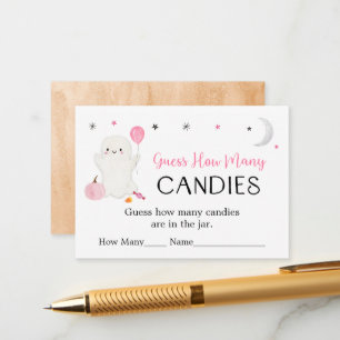 Carte D'accompagnement Ghost rose Halloween Devinez Combien De Jeu
