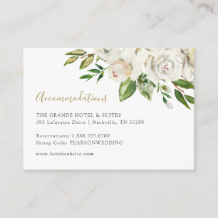 Carte D'accompagnement Gilded Blooms Mariage Hébergements