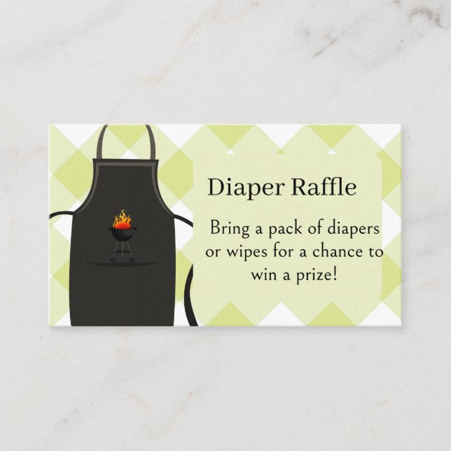 Carte D'accompagnement gingham Diapers / wipes raffle Bbq  baby Shower  (Devant)