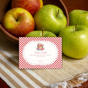 Carte D'accompagnement Gingham Récolte Apple Tirelire Bébé Fête Prénatale