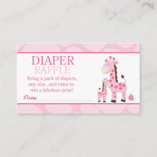 Carte D'accompagnement Giraffe de maman rose Baby shower de couche Raffle