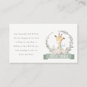 Carte D'accompagnement Giraffe Floral Wreath Afficher Baby shower douche