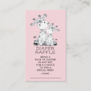 Carte D'accompagnement Giraffe Girls Baby shower Déchets Raffle Ticket