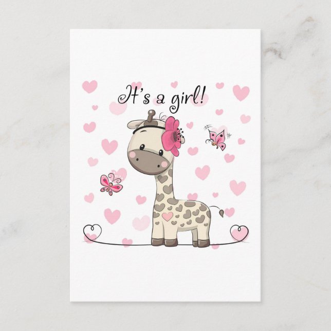 Carte D'accompagnement Giraffe Lover C'Est Une Giraffe Fille (Devant)