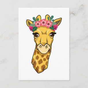 Carte D'accompagnement Giraffe Lover Giraffe Fleur Wreath