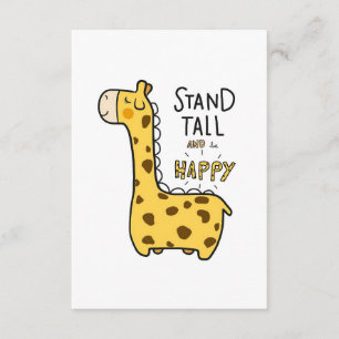 Carte D'accompagnement Giraffe Lover Giraffe Stand Haut
