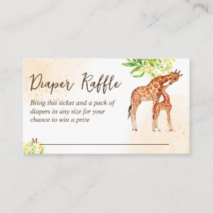 Carte D'accompagnement Giraffe safari baby shower tombole