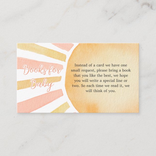 Carte D'accompagnement Girl A Little Ray of Sunshine Livres pour bébé (Devant)