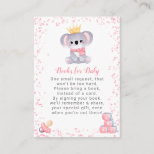 Carte D'accompagnement Girl Koala Bear Books for Baby shower