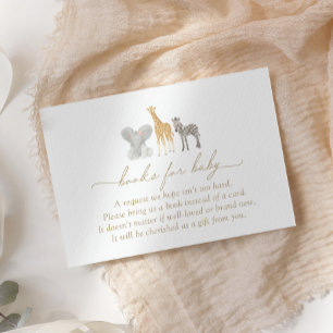 Carte D'accompagnement Girl Safari Animaux Baby showers Livres pour bébé