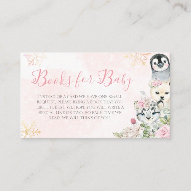 Carte D'accompagnement Girl Winter Arctic Animals Livres pour bébé (Devant)