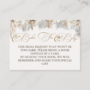 Carte D'accompagnement Girl Winter Floral Livres Pour Baby Baby shower