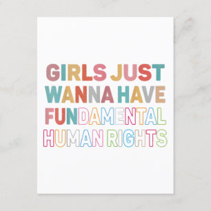 Carte D'accompagnement Girls Just Want to Have Fondamental Human Rights F