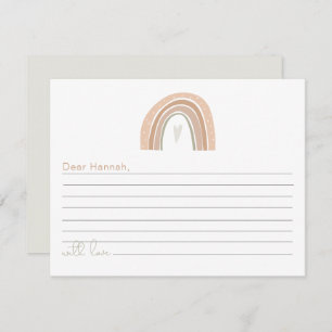 Carte D'accompagnement GITA Boho Pastel Arc-en-ciel 1er anniversaire heur