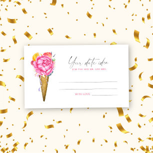 Carte D'accompagnement Glace ramassée - Idées de soirée en amoureux \ Pot