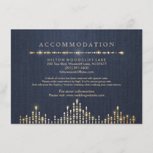 Carte D'accompagnement Glam or art déco vintage mariage hébergement