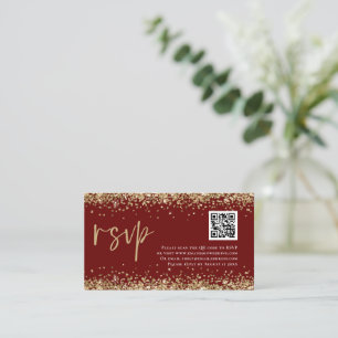 Carte D'accompagnement Glam QR Code Gold Parties scintillant Mariage Bour
