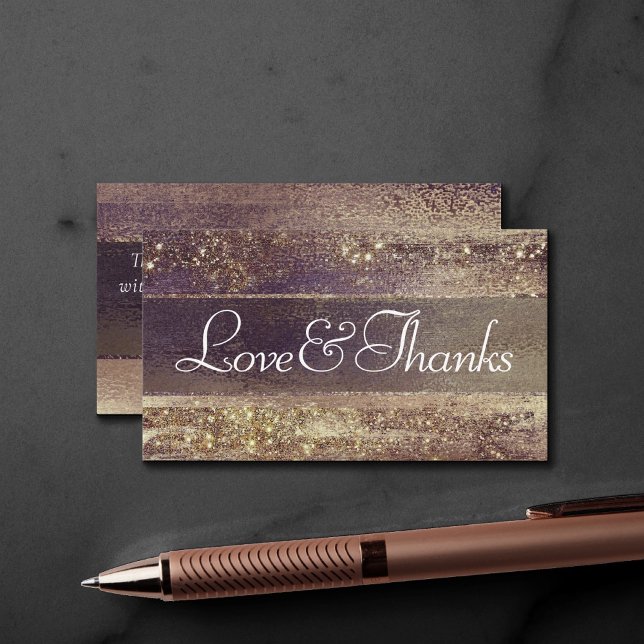 Carte D'accompagnement Glitzy Foil | Golden Bronze Copper Glam Thank You (Créateur téléchargé)