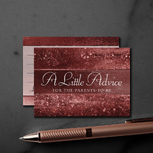 Carte D'accompagnement Glitzy Foil   Henna Crimson Red Faux Shine Advice