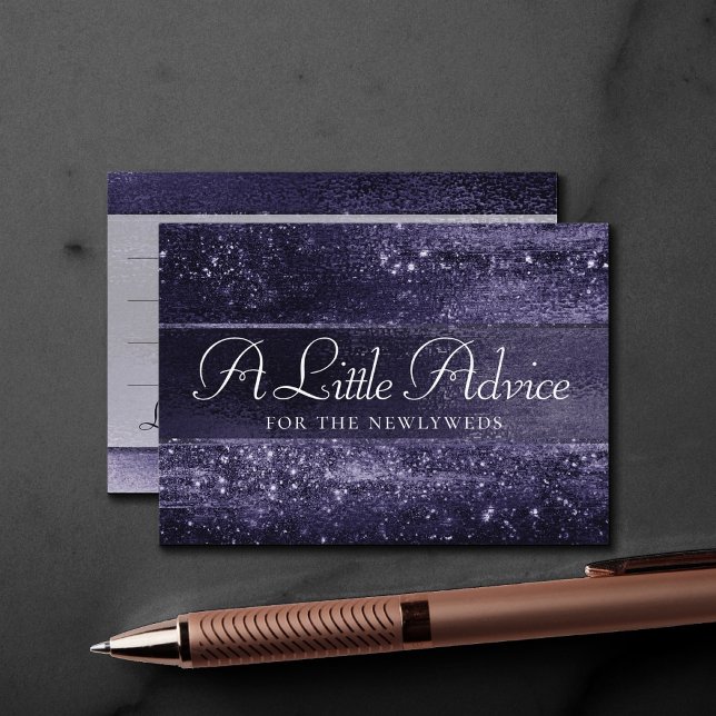 Carte D'accompagnement Glitzy Foil | Indigo Midnight Dark Purple Advice (Créateur téléchargé)