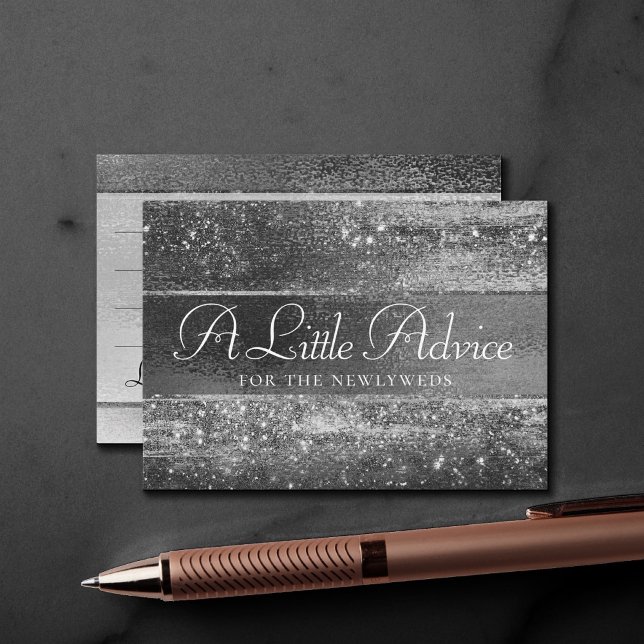 Carte D'accompagnement Glitzy Foil | Platinum Argent Faux Chrome Conseils (Créateur téléchargé)