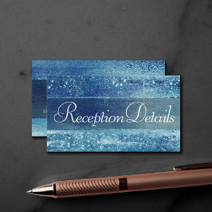 Carte D'accompagnement Glitzy Foil   Réception Iridescente Ice Blue Faux