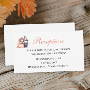 Carte D'accompagnement Gnome Whimsical Woodland Orange Mariage Réception