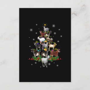 Carte D'accompagnement Goat Christmas Tree Snow Goat Xmas