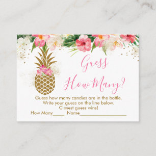 Carte D'accompagnement Gold Ananas Floral Devinez Combien De Jeu De Douch