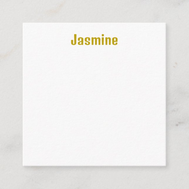 Carte D'accompagnement Gold Color Calligraphy Nom professionnel (Devant)