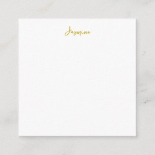 Carte D'accompagnement Gold Color Calligraphy Nom professionnel
