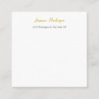 Carte D'accompagnement Gold Color Calligraphy Professional Élégant