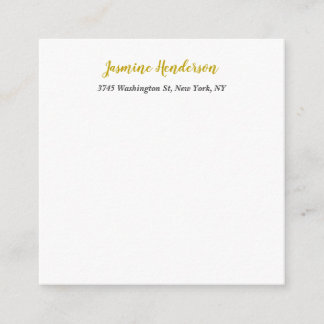 Carte D'accompagnement Gold Color Calligraphy Professional Élégant
