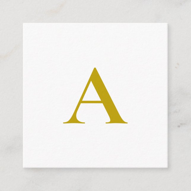 Carte D'accompagnement Gold Color Custom Monogram Initial Letter Plain (Devant)