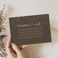 Gold Confetti Calligraphie Brown lune de miel
