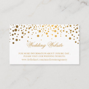 Carte D'accompagnement Gold Confetti et White Mariage