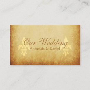 Carte D'accompagnement Gold de luxe style français fleurs de lis insérer