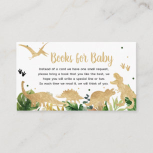 Carte D'accompagnement Gold Dinosaur Baby shower Livres pour bébé