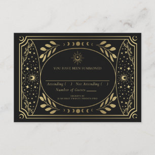 Carte D'accompagnement Gold Elegant Tarot Card Mariage RSVP