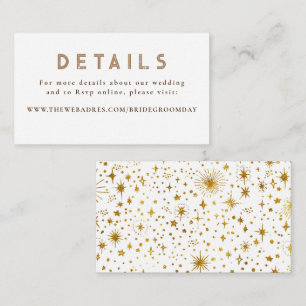 Carte D'accompagnement Gold Foil Stars Celestin Mariage Détails