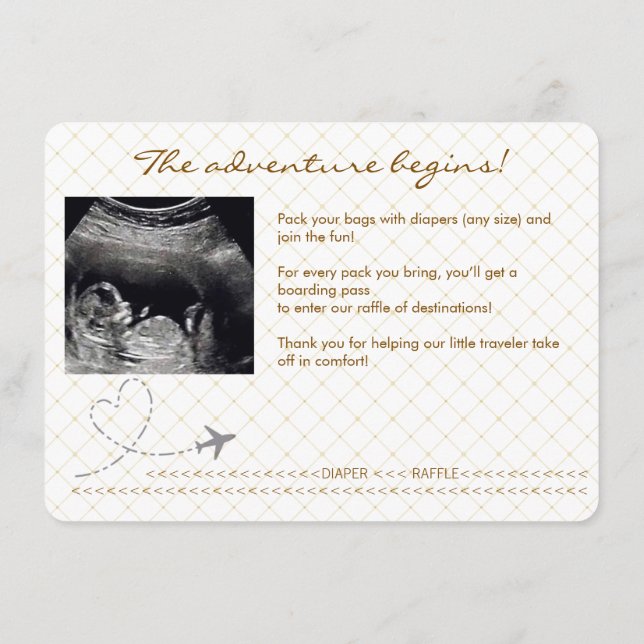 Carte D'accompagnement Gold Globe Passport Travel Diaper Raffle (Dos)