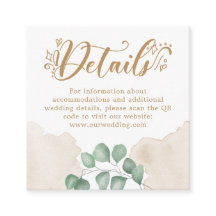 Gold Greenery QR Code Détails du Mariage