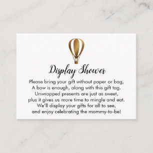 Carte D'accompagnement Gold Hot Air Balloon Affichage Douche Insérer Cart