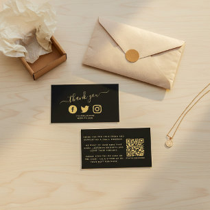 Carte D'accompagnement Gold Les icônes de médias sociaux QR code merci re
